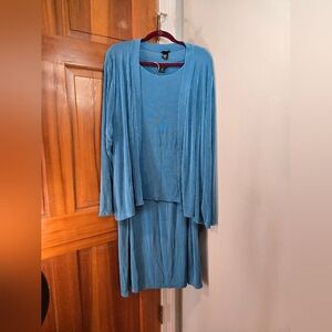 QVC Citiknits 3 Piece Skirt Set Teal Sz 3XL